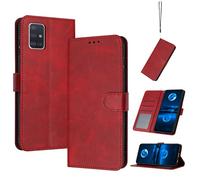 Compatible con Samsung Galaxy A51 4G Funda Carcasa,Compatible con Samsung SM-A515F/DSN Galaxy A51 4G / SM-A515F/N SM-A515U1 SM-A515X SM-S515DL Funda Estuche de Cuero Funda Red