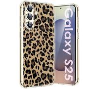 Compatible con Samsung Galaxy S25 Funda de Silicona Delgada Transparente TPU Flexible Animales Cover Silicona Funda Galaxy S25 Funda Leopardo Funda para Samsung S25 5G (Marrón)