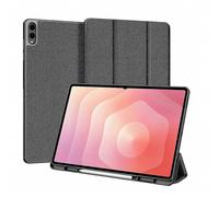 Compatible con Samsung Galaxy Tab S11 Ultra funda DUX DUCIS Domo Series soporte triple PU Funda de cuero para tableta