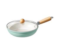 Compatible con sartenes de cerámica, antiadherentes domésticas, de fondo plano, for estufas universales.(22cm with lid)