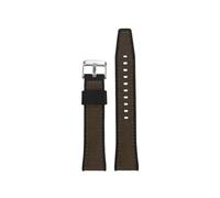 Compatible con Seiko SOLAR SNKP27 SNKP25 SNKP23 for hombre de 22mm Correa de reloj(A Dark brown-silver)