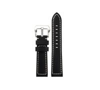Compatible con Seiko SOLAR SNKP27 SNKP25 SNKP23 for hombre de 22mm Correa de reloj(Black-silver)