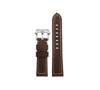 Compatible con Seiko SOLAR SNKP27 SNKP25 SNKP23 for hombre de 22mm Correa de reloj(Dark brown-silver)