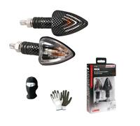 Compatible con SHERCO 125 par de intermitentes de bombilla 21 W de carbono look homologado 90066 bombilla Focal indicadores de dirección