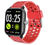 Compatible con Spade & Co Health Smartwatch 4 bandas, correas de repuesto de silicona con hebilla de metal compatible con Spade & Co Health Smartwatch 4 de 1.85 pulgadas (rojo, correa de tamaño de 22