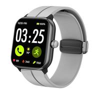 Compatible con Spade & Co Health Smartwatch 4 correas, correa de repuesto de silicona suave con hebilla magnética compatible con Spade & Co Health Smartwatch 4 de 1.85 pulgadas (gris, correa de tamaño