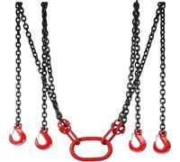 Compatible con SucceBuy 5/16 pulgadas G80 arnés de cadena de aleación de acero, capacidad de 5 toneladas con 4 patas y ganchos de grado ajustables, longitud 1,5 m 3 m 4 m
