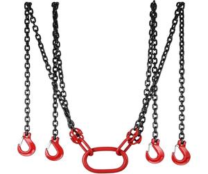 Compatible con SucceBuy 5/16 pulgadas G80 arnés de cadena de aleación de acero, capacidad de 5 toneladas con 4 patas y ganchos de grado ajustables, longitud 1,5 m 3 m 4 m