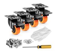 Compatible con SucceBuy, ruedas de placa giratoria de 2/3/4/5/6 pulgadas, juego de 4 con ruedas de PVC de bloqueo doble de seguridad for carrito, muebles, banco de trabajo(5 in)