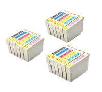 Compatible con T0801 T0802 T0803 T0804 T0805 T0806 Cartucho de tinta de color de ajuste universal para la foto de lápiz óptico R265 RX610 Modelos de impresora Reemplazo de terceros(3 set 18Colors)