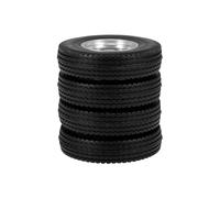 Compatible con Tamiya 1/14 RC Tractor Trailer Truck Parts Ruedas Traseras De Goma para Plataforma para Baja Neumáticos con Llantas De Aluminio CNC Accesorio RC