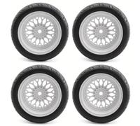 Compatible con Tamiya para TT01 para TT02 XV01 para HPI 1/10 RC Accesorios De Actualización De Coche Piezas para Touring Drift Juego De Ruedas De Neumáticos De Coche Accesorios Coches RC(Silver)