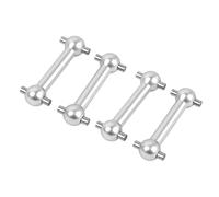 Compatible con Tamiya para TT02 para TT02D para TT02S 1/10 RC Piezas De Mejora De Coche Eje De Transmisión De Metal De Repuesto Eje De Transmisión Dogbone Piezas Accesorio RC(Silver)