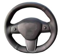Compatible con Tesla Model Y 2019 2020, funda de volante con puntada a mano, envoltura de piel para volante, cubierta de volante con encaje