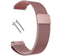 Compatible con TicWatch Pro/Asus Vivowatch/LG W 150/Zenwatch de 22 mm, correa de malla magnética de acero inoxidable para Galaxy Watch de 46 mm/Watch 3 de 45 mm, Gear S3 Frontier/Classic para mujeres