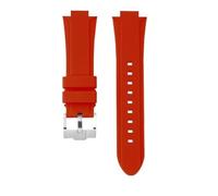 Compatible con TIMEX T2N721 T2N720 T2N739 correa de reloj silicona resistente al agua Hebilla acero inoxidable Correa suave for hombres herramientas gratuitas Pasadores tornillo(Red silver pin)