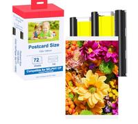 Compatible con tinta y papel Canon Selphy CP1500, KP-72IN (cartucho de 2 colores y 72 hojas de papel 4 x 6 para impresora fotográfica Selphy CP1500, CP1300, CP1200, CP910, CP1000 (2 colores de tinta y
