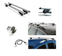 Compatible con Toyota Avensis (T250) Verso año 2007 PORTAEQUIPAJES Barras DE Techo para Coche 120CM MENABO con Rails NO Completamente ADJUNTA AL Techo DE Aluminio Aprobado
