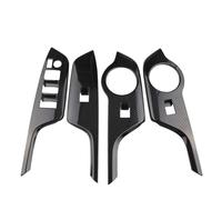 Compatible Con Toyota Para CHR Para C-HR 2016 2017 2018 2019 2020 4 Piezas Cubierta Panel Botones Elevación Ventana Coche LHD Adhesivo Decorativo auto interiores coche(Black)