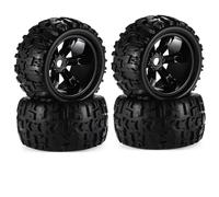 Compatible con Traxxas para Maxx para Tmaxx para E-Revo para Revo 3,3 Paquete De 4 Uds Escala 1/8 RC Camión Neumáticos Hexagonales De 17mm Y Juego De Ruedas Pegadas RC Ruedas Llantas(150mm*90mm)