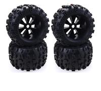 Compatible con Traxxas para Maxx para Tmaxx para E-Revo para Revo 3,3 Paquete De 4 Uds Escala 1/8 RC Camión Neumáticos Hexagonales De 17mm Y Juego De Ruedas Pegadas RC Coche NeumáTico Piezas