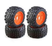 Compatible con TRAXXAS para Trineo para E-Revo para Coche ARRMA RC 4 Piezas 152 Mm 1/8 1/10 para Neumáticos De Camión Monstruo con Rueda Hexagonal De 12 Mm 14 Mm 17 Mm RC Ruedas Llantas(Orange)