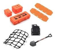 Compatible con TRX4 para SCX10 90046 1/10 RC Accesorios De Coche para Universal 8 Unids/Set Decoración Simulada Maleta Equipaje Red Pala Piezas Accesorio RC(Yellow)