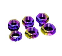 Compatible con tuerca de yugo de titanio RTAMO Gr5 M22 M24 M25 M30, sujetador CNC for motocicleta y bicicleta, 1 unidad(Multicolor,M22X1.0P)