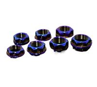 Compatible con tuerca de yugo de titanio RTAMO Gr5 M22 M24 M25 M30, sujetador CNC for motocicleta y bicicleta, 1 unidad(Burnt bule,M22X1.0P)