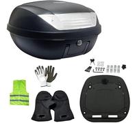 Compatible con Vespa 125 ET4 BAÚL SIFAM 52 litros Completo con Plac AS Kit DE Montaje Maleta Maletero para Moto Scooter Rack para 2 Cascos Negro Mate