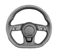 Compatible con volante Audi A3, A4, A5, A6, A7, Q3, Q5, RS3, RS4, volante de cuero perforado, fondo plano, accesorios para coche.(Without paddle)