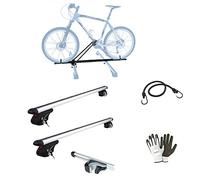 Compatible con Volkswagen Golf Vi Variant 2010 Porta Techo Coche 120CM + Barra PORTADORA Bicicleta Acero para Coches con BARANDILLA NO Totalmente FIJADA AL Techo HOMOLOGADO