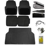 Compatible con Volkswagen Polo GTI 1.8 5p. BlueMotion Technology Alfombrillas DE Goma DE Doble Estilo/Bases Antideslizantes EXTRAÍBLES+Revestimiento DE Maletero DE PVC Resistente