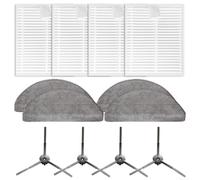 Compatible con Vyzzle D10, apto para ILIFE V20, apto para Laresar para L10, apto para Roidmi Eve apto para aspiradora robótica ROOK S, kit de paño de fregona con filtro de cepillo lateral (12 piezas)