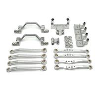 Compatible con W-PL C64 C64-1 Chasis de metal Barra de enlace Montaje de barra de tracción Montaje de choque Juego de soporte de servo 1/16 RC Piezas de actualización de coche Accesorios(WHITE)