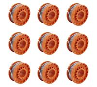 Compatible con Worx Wg150 Wg151 para Allister Mgtp 18 Li S1825ct S3630ct Bobina de recortadora de césped y cable de línea de 1,6 mm, 10 pies, nailon de larga duración de 40,5 x 17,8 mm (9 piezas)