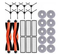 Compatible con Xiaomi Robot Aspirador S20+ / S10 Plus / B108GL / B105 Piezas Accesorios Cepillo Lateral Principal Filtro HEPA Paño de Fregona Reemplazo(Clear)