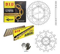 Compatible con Yamaha MT-07 700 dal 2014 al 2016 Kit TRANSMISION para Moto ESPECIFICA Did 525VX Cadena 108 ESLABONES Acero PIÑON Z43 PIÑON Z16