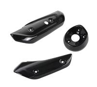 Compatible con Yamaha TMAX 530/560 2017-2025, silenciador de tubo de escape de motocicleta, protector térmico, cubierta protectora,(Bright Black 1)