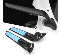 Compatible con Yamaha YZF R7 2021-2023 2024 2025/YZF R6 2017-2020 Accesorios de motocicleta Negro Espejo retrovisor giratorio 360° Espejo lateral viento
