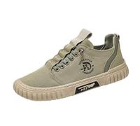 Compatible con zapatos de moto para hombre, chopper, baja, transpirable, informal, de lona, Verde militar., 42 EU