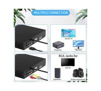 -Compatible DVD Player for TV,1080P HD Compact CD DVD Player,6.5mm Port,AV Output,USB Input,Support PAL NTSC Eu Plug