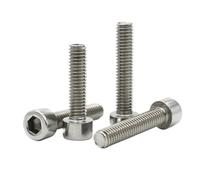 Compatible For 100pcs M1.6 M2 M3 M4 M5 M6 M8 DIN912 A2-70 304 Stainless Steel Hexagon Hex Socket No Knurled Cap Head Screw(4mm,M2 (100pcs))