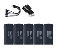 Compatible for 5Pcs Original V198 Pro ，MAX 7.4V 3000mAh Lipo Battery Suitable ，Compatible for V198 GPS ，Drone Quadcopter with USB/5To1 Charger(5Pcs-5in1 USB-US)