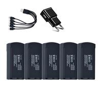 Compatible for 5Pcs Original V198 Pro ，MAX 7.4V 3000mAh Lipo Battery Suitable ，Compatible for V198 GPS ，Drone Quadcopter with USB/5To1 Charger(5Pcs-5in1 USB-EU)