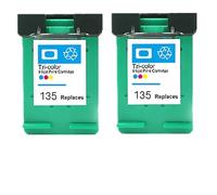 Compatible for h-*0p 129 135 Cartridge for 129 Ink for D-skjet C4183 5943 6943 6983 D4163 2575 Printer(2Pack Color)