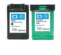 Compatible for h-*0p 129 135 Cartridge for 129 Ink for D-skjet C4183 5943 6943 6983 D4163 2575 Printer(1bk 1color)