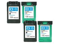 Compatible for h-*0p 129 135 Cartridge for 129 Ink for D-skjet C4183 5943 6943 6983 D4163 2575 Printer(2bk 2color)