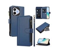 Compatible for Honor 400 Lite Leather Case 9 Card Slots Zipper Wallet Stand Phone Cover with Wrist Strap