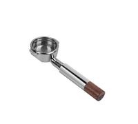 Compatible For IKAPE, Openwork Bottomless Portafilter, Handle Made Of Stainless Steel And Walnut With High Extraction Precision Basket, Silver.(E61 Silver)